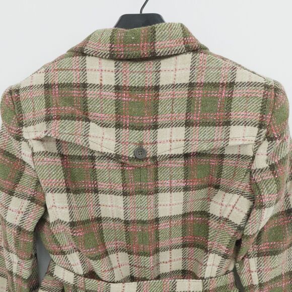 Express Blazer Sz 8 Beige Plaid Y2K Preppy Academia Equestrian English Country - Picture 12 of 13